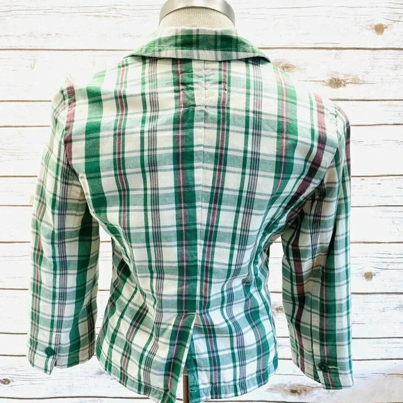 AMERICAN EAGLE Women Long Sleeve Button Down Plaid Collared Jacket Small Petite - Picture 6 of 11